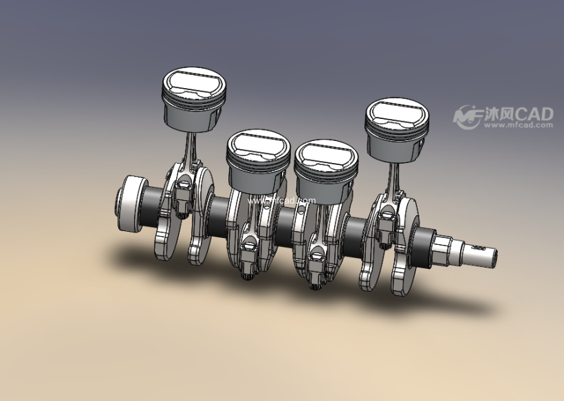汽车发动机曲轴气缸模型