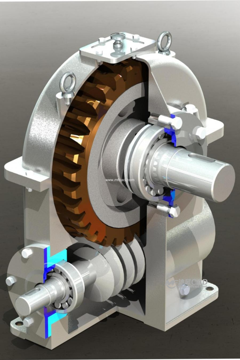 蜗杆传动装置 - solidworks机械设备模型下载 - 沐风图纸