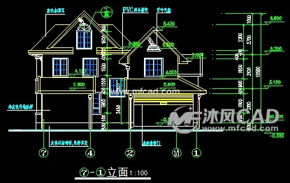 江南某f型三層小別墅建築施工圖