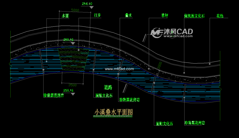 小溪叠水施工图