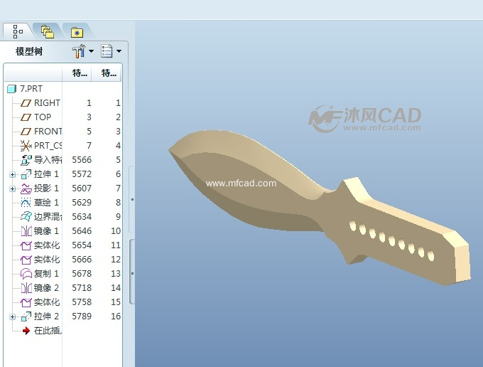 飞刀暗器 - proe军工用品类模型下载 - 沐风图纸