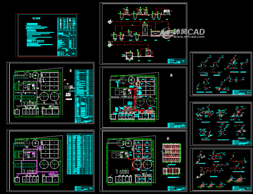 某化工廠廢水處理全套設計圖 - 工業廢水處理圖紙 - 沐風圖紙