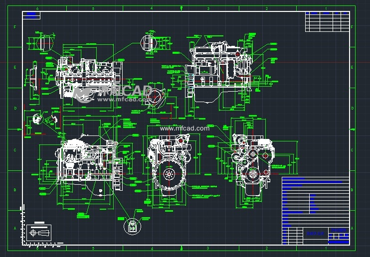 东风康明斯发动机图 - 其他autocad机械图纸 - 沐风图纸