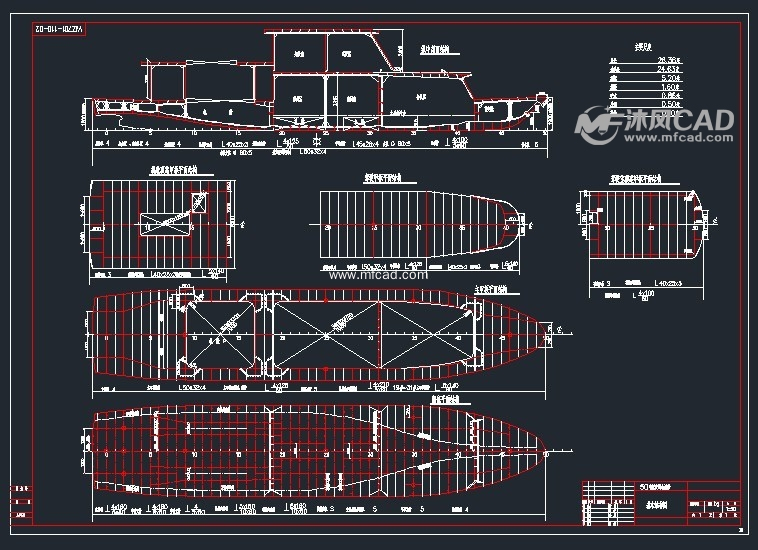 50吨渔业执法船 - autocad船舶机械图纸下载 - 沐风图纸