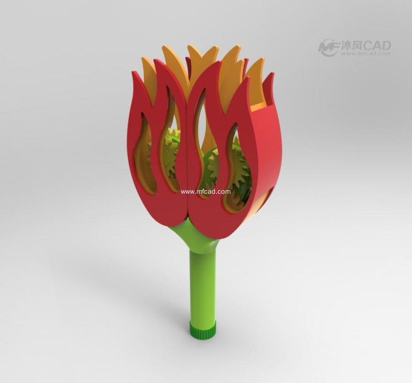 (1/4) 机械花整体结构图纸简介本下载模型是由solidworks2011创建的