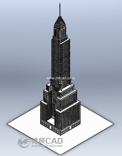 美国帝国大厦模型 - solidworks园林建筑模型下载 - 沐风图纸