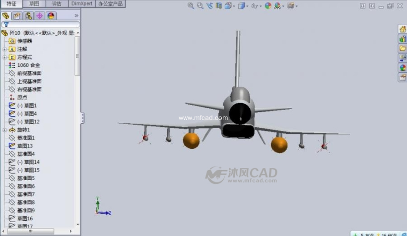 歼10战机 - solidworks军工用品模型下载 - 沐风图纸