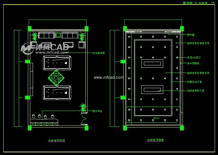 台球厅吊顶平面图图片