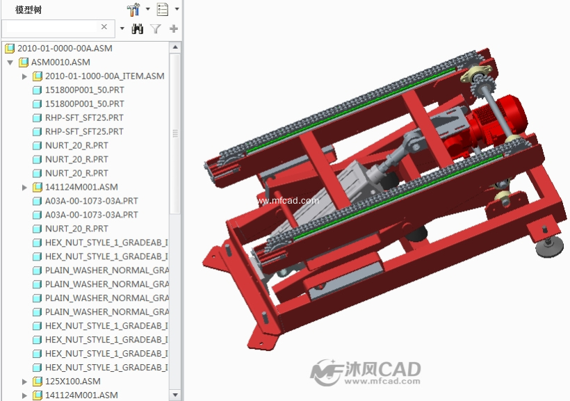 小型升降运输设备 - proe机械设备模型下载 - 沐风图纸