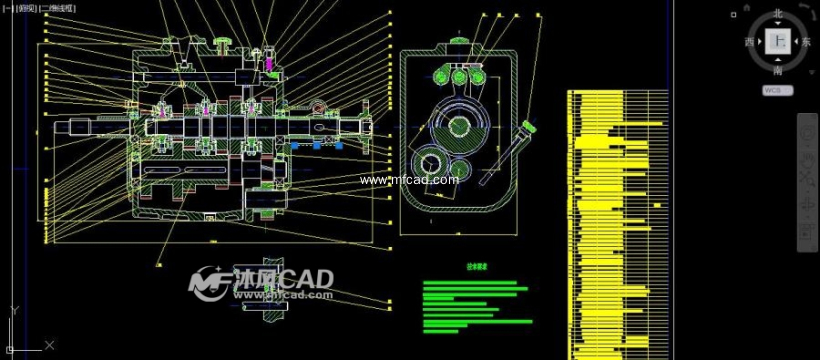 (1/3) 整体图图纸简介变速箱装配图,做课程设计是和同学一起用cad画