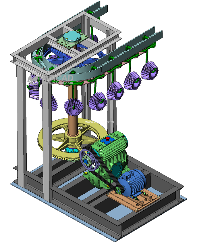 经典斜齿轮加工传送输送机整体节结构