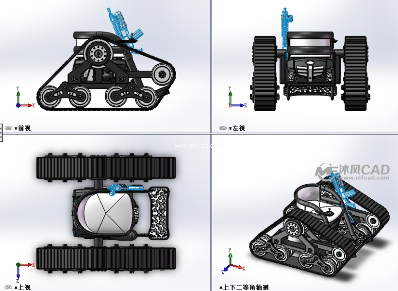机器轮椅坦克战车三视图