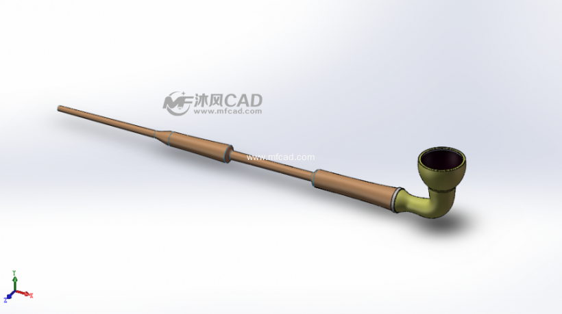 图纸简介这是一个用solidworks2014绘制的烟斗零件图,尺寸与模样设计