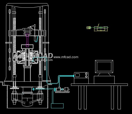 疲劳试验机2d图 - autocad机械加工机床图纸下载 - 沐风图纸
