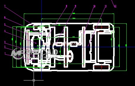 (1/3) 底盘总布置的俯视图图纸简介微型轿车的底盘总布置,汽车的布置