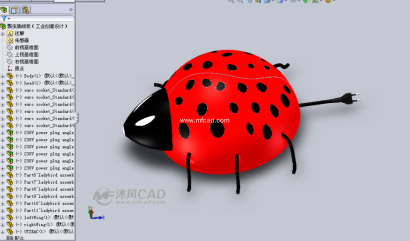 瓢虫插线板(工业创意设计)