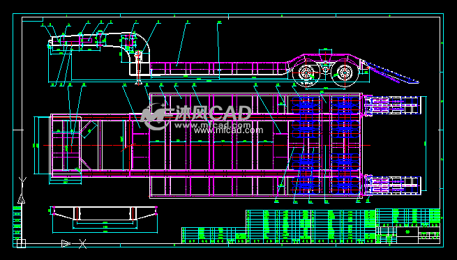 牵引车特殊用途半挂车 - autocad普通工程机械图纸 - 沐风图纸
