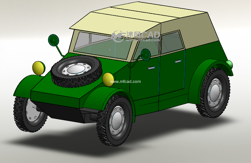 吉普車(設計巧妙) - solidworks交通工具模型下載 - 沐風圖紙