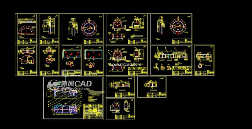 滚筒筛-圆筒筛套图 - autocad矿山机械图纸下载 - 沐风图纸