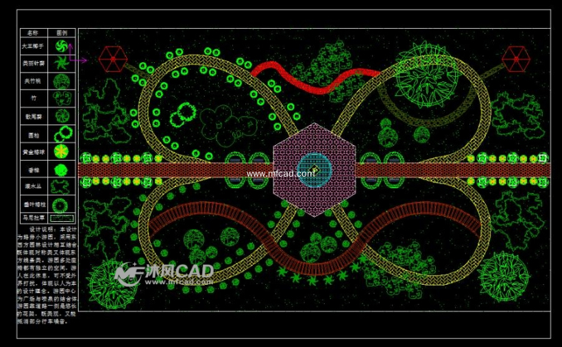 小游园cad平面图