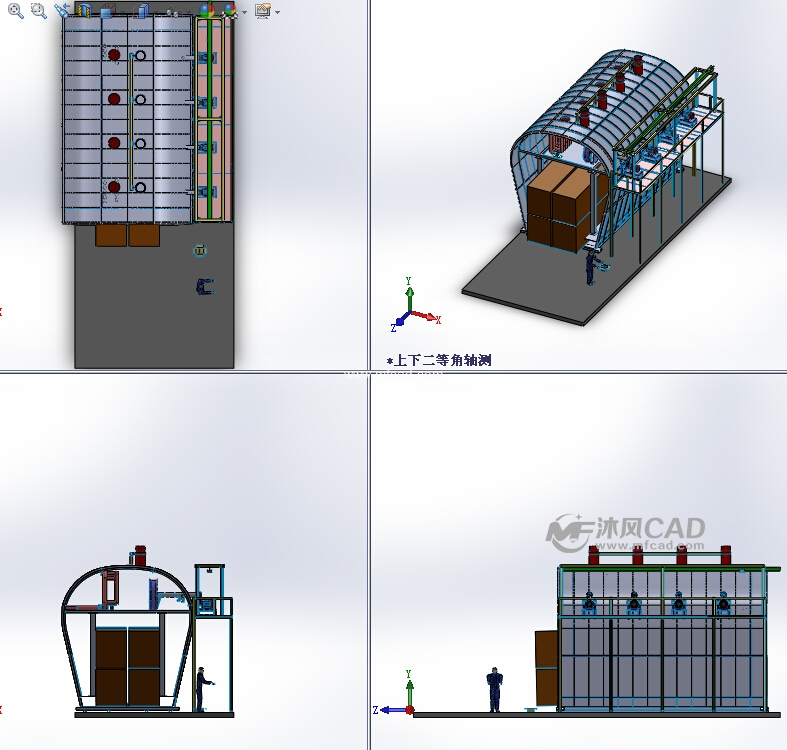 大型工业烤箱 - solidworks机械设备模型下载 - 沐风图纸