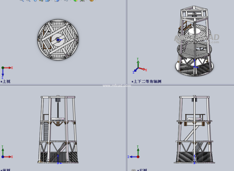 (1/3) 风车塔模型三视图图纸简介风车塔模型(建筑设计)虽然只是一个