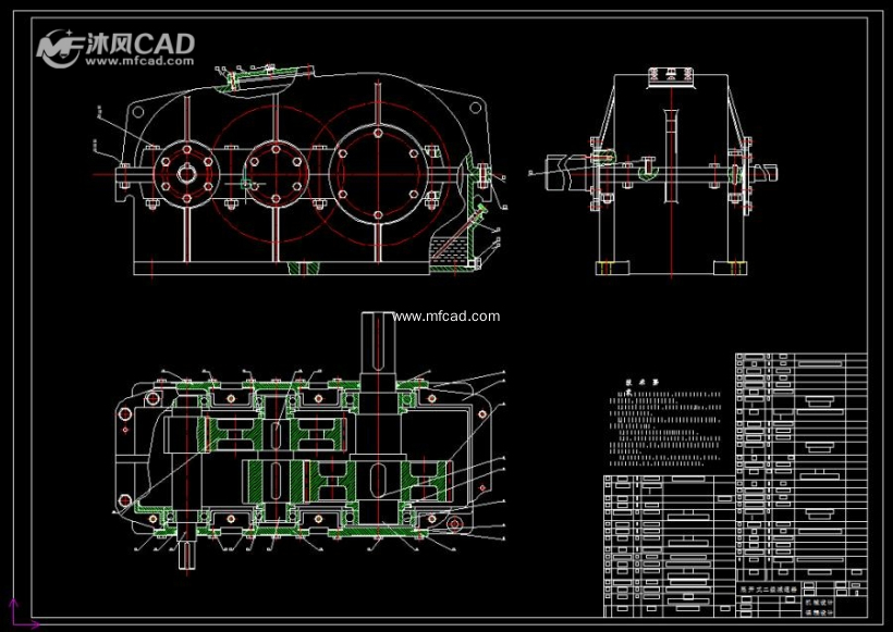 autocad减速机械设备图纸下载 - 沐风图纸