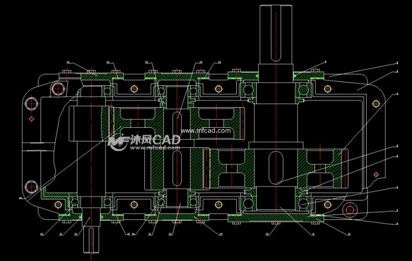 autocad减速机械设备图纸下载 - 沐风图纸