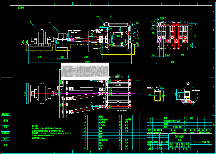七辊校平机 - autocad普通工程机械图纸 - 沐风图纸