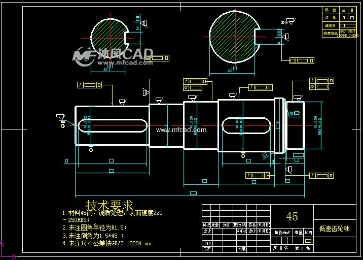 式圆柱齿轮减速器cad图 - autocad减速机械设备图纸下载 - 沐风图纸