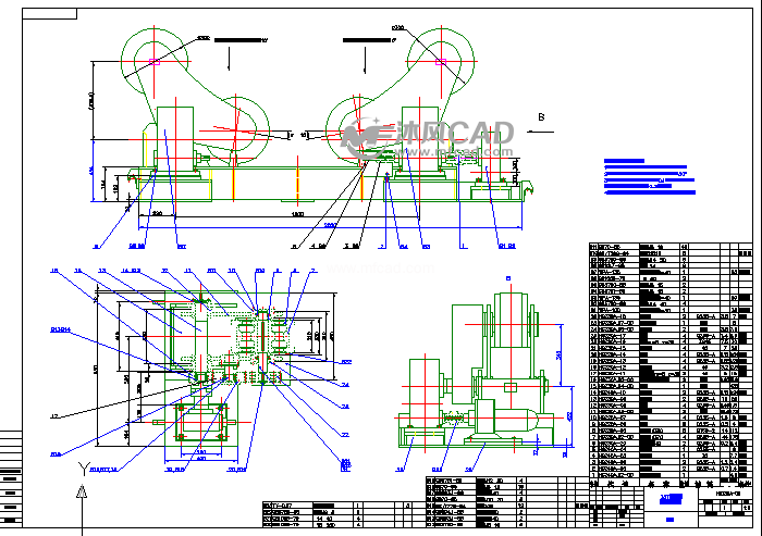30吨焊接滚轮架 - autocad普通工程机械图纸 - 沐风图纸