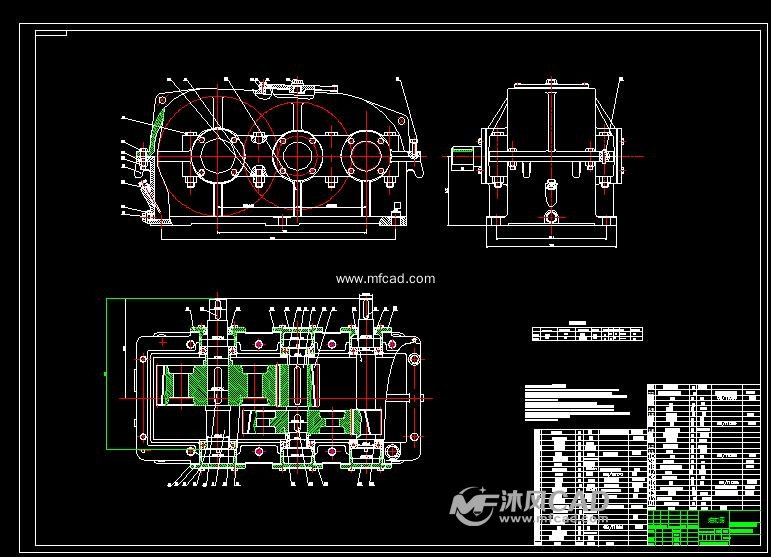 autocad减速机械设备图纸下载 - 沐风图纸