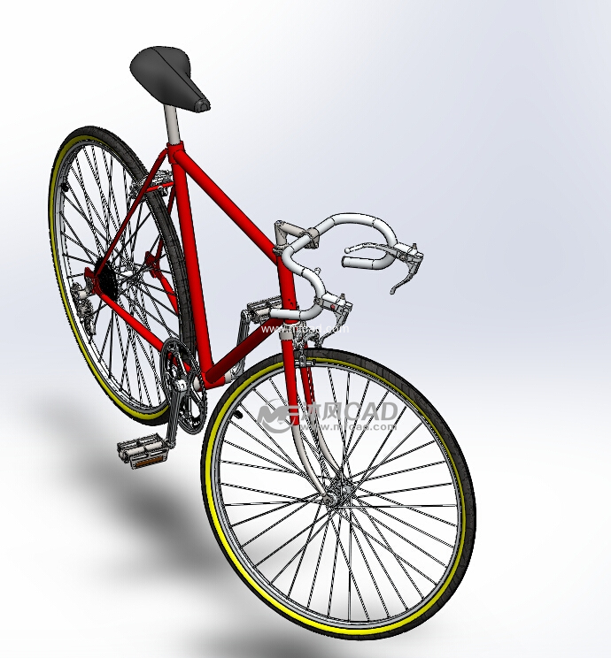 新山地自行车 - solidworks交通工具模型下载 - 沐风图纸