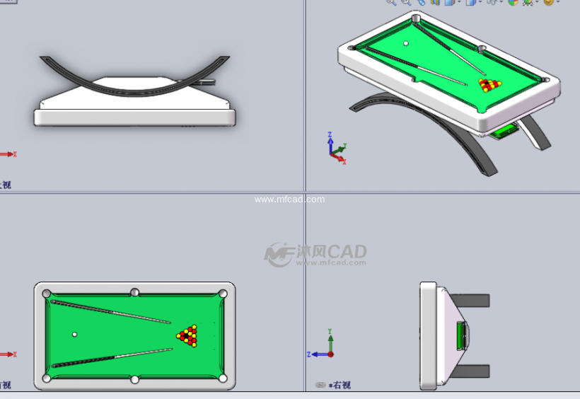 台球桌设计模型 - solidworks生活用品类模型下载 - 沐风图纸