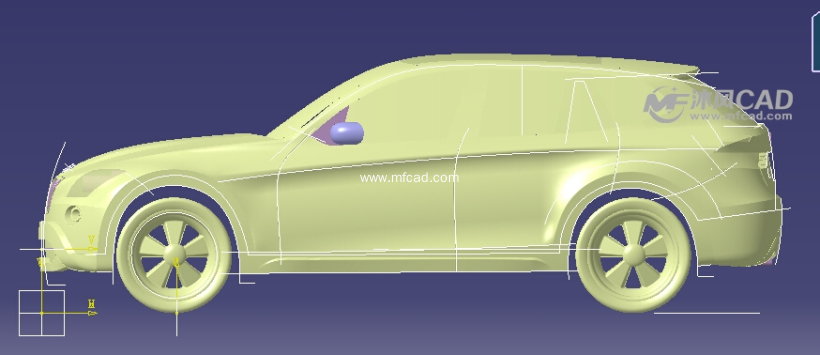 catia寶馬x1外殼造型(含三視圖)