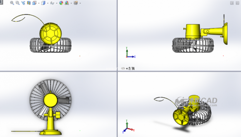老式经典款台扇三视图