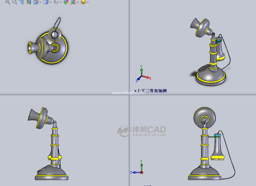 燭臺手機設計(創意設計)三視圖