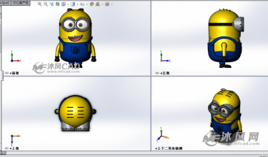 小黄人设计模型-玩具公仔图纸-沐风网