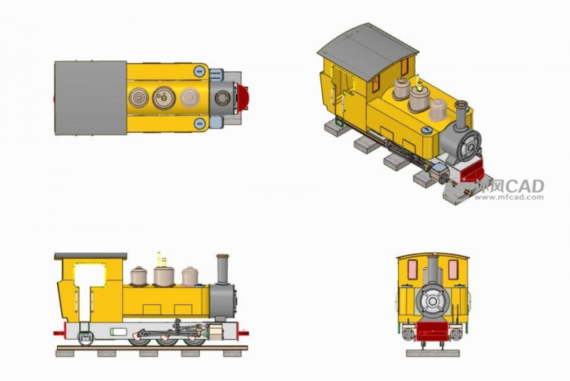 (16毫米)福勒机车模型三视图