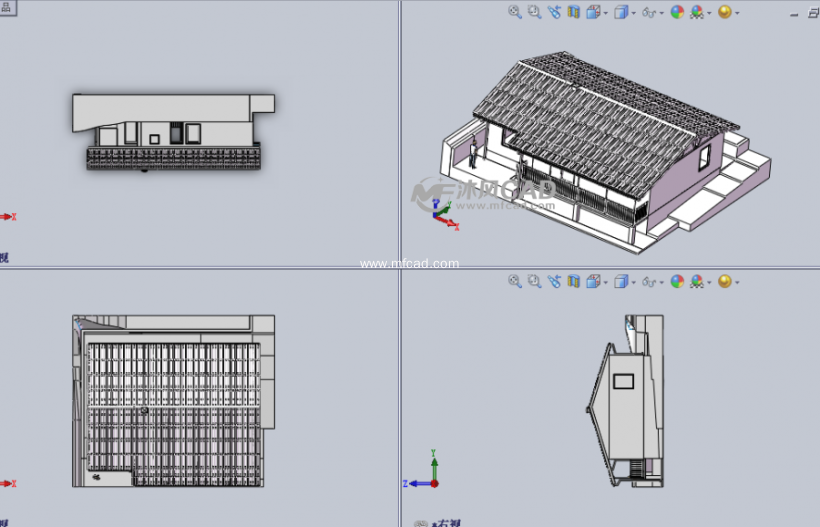 乡村房屋设计模型(经典)三视图
