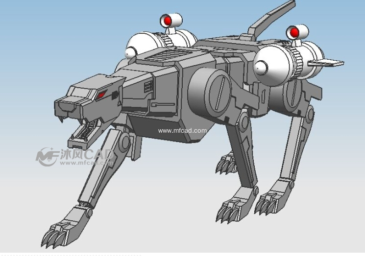 机器狗模型 - proe动物模型类下载 - 沐风图纸