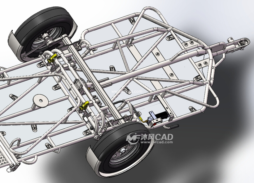 摩托车后部拖车 - solidworks机械设备模型下载 - 沐风图纸