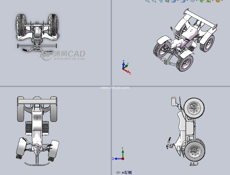 四轮沙滩车设计模型 - solidworks交通工具模型下载 - 沐风图纸