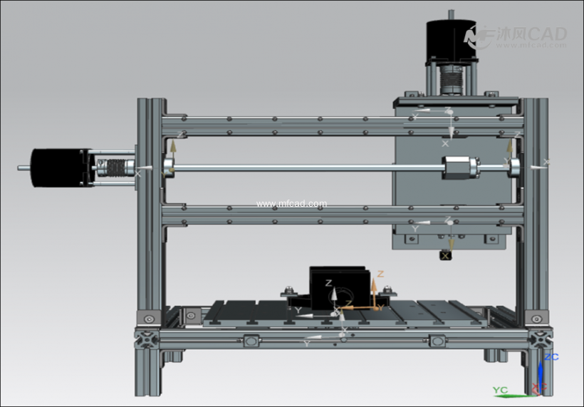 一款三轴联动机床模型