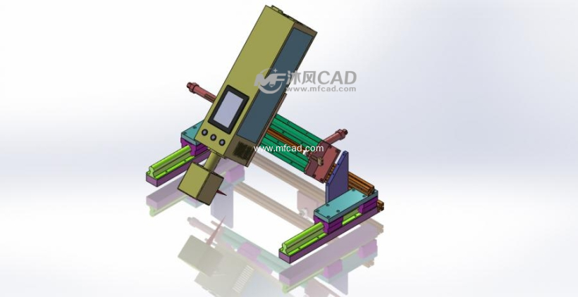 激光机倾斜喷码设备(非标) - solidworks机械设备模型下载 - 沐风图纸