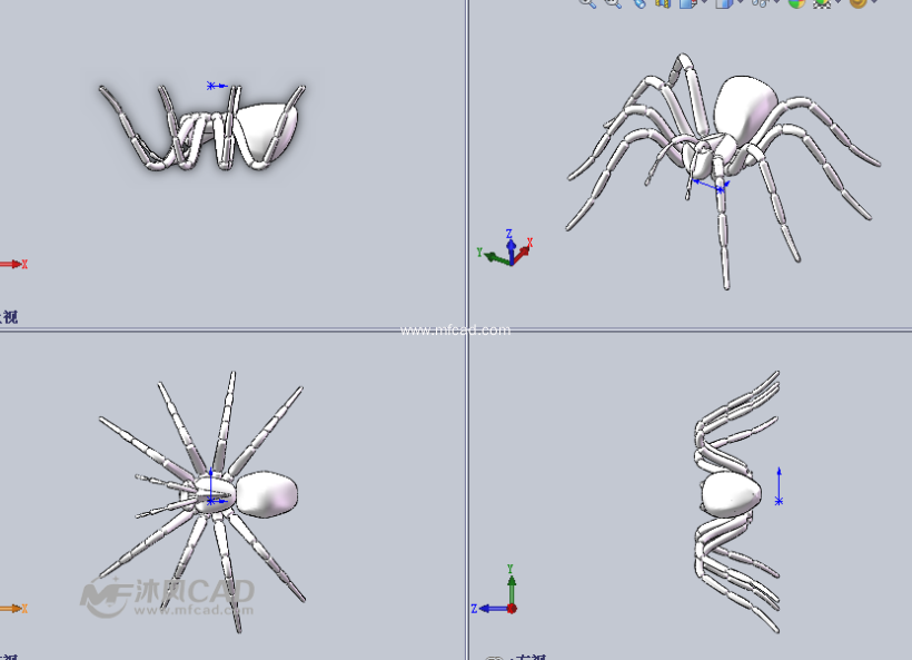小动物之蜘蛛设计模型三视图