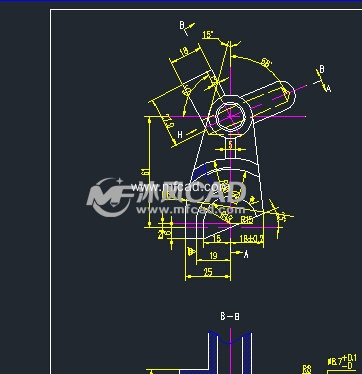 倒档拨叉零件图 - 其他autocad机械图纸 - 沐风图纸