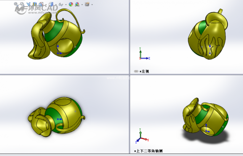 茶壶创意模型三视图