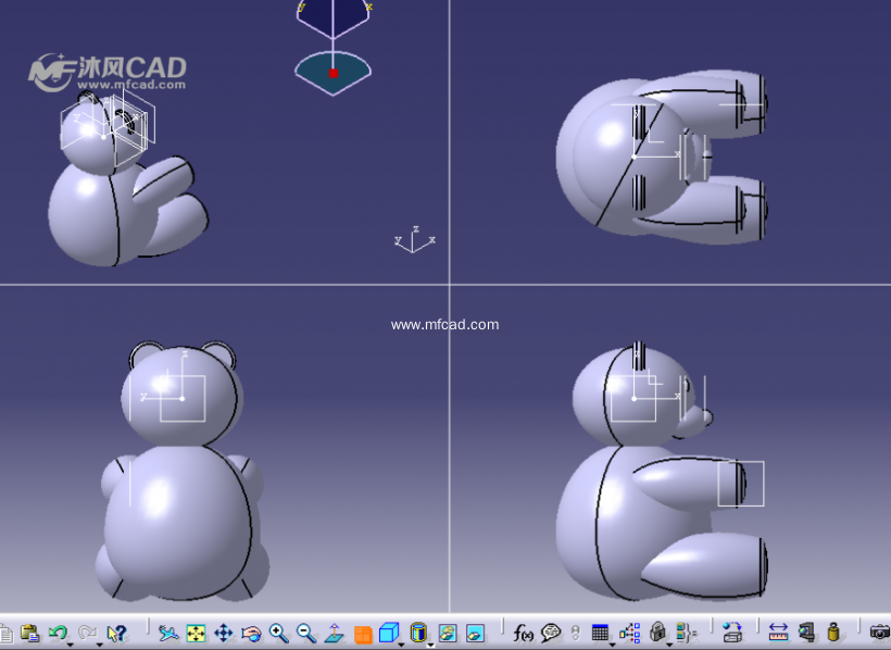 (小熊与小火车)圣诞小礼物设计模型三视图