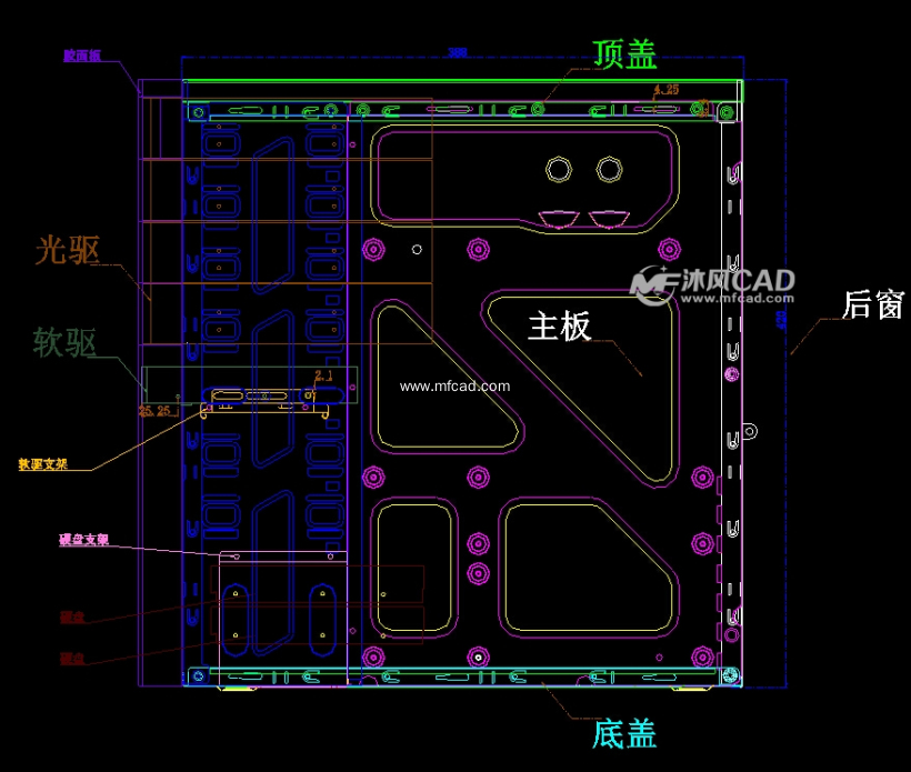 标准电脑机箱cad 图纸